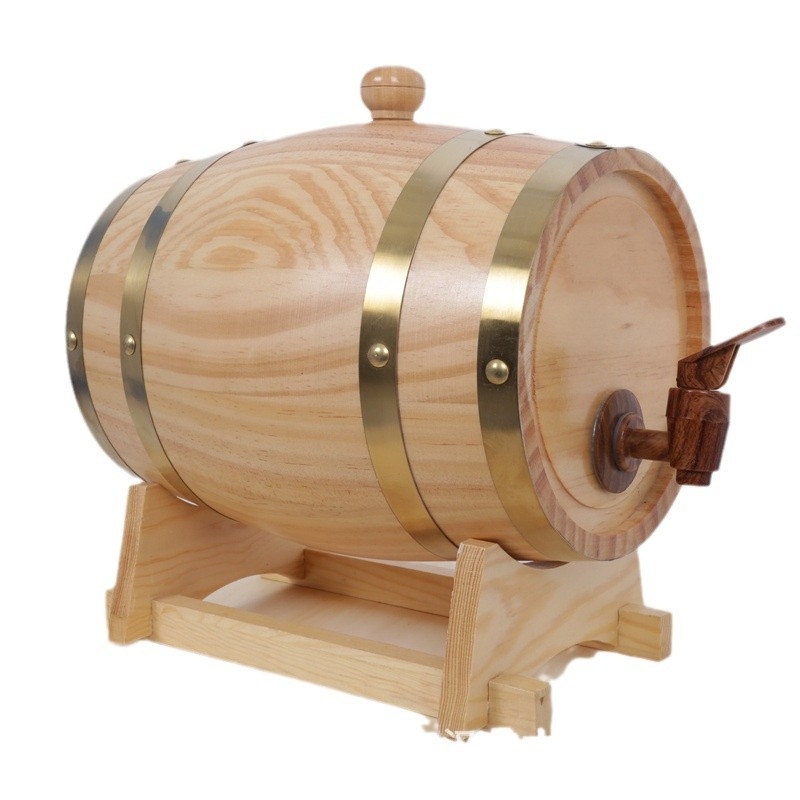 Butoi de vin din lemn de pin natural – recipient de depozitare din lemn pentru vin roșu, alb și vin vrac