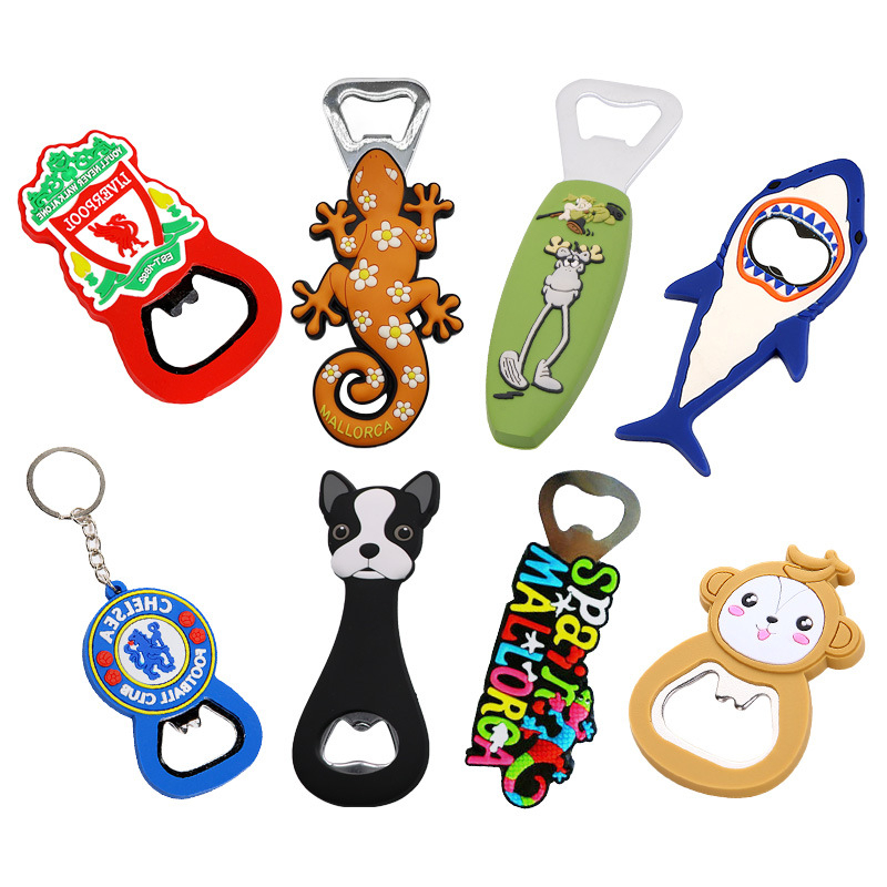 Deschizător de sticle personalizat și magnet pentru frigider, cu design desen animat, silicon și PVC
