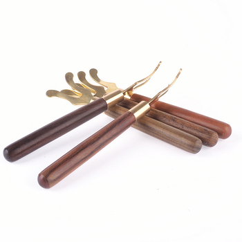 Clește din fier pentru ceai, cu mâner Ebony-Rosewood – accesorii ceremonie ceai, clip pentru capac cu placare cupru