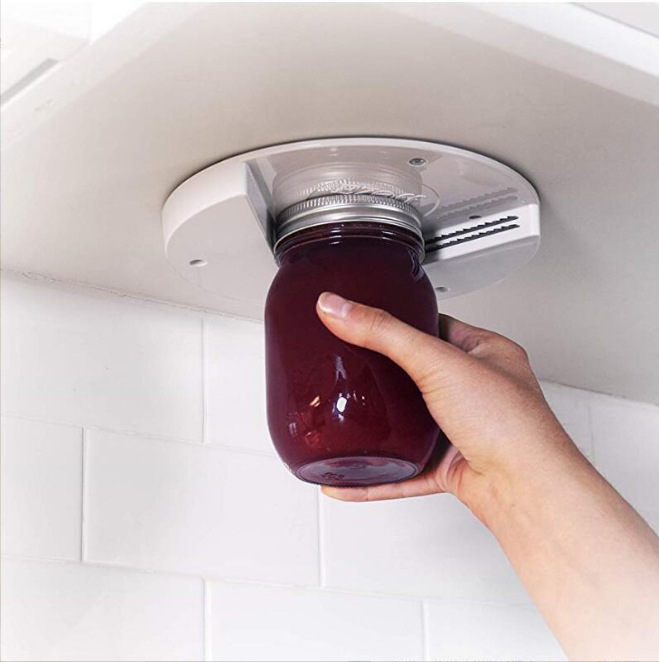 Deschizător rotund pentru borcane și conserve, pentru dulap de bucătărie, deschizător multifuncțional din plastic