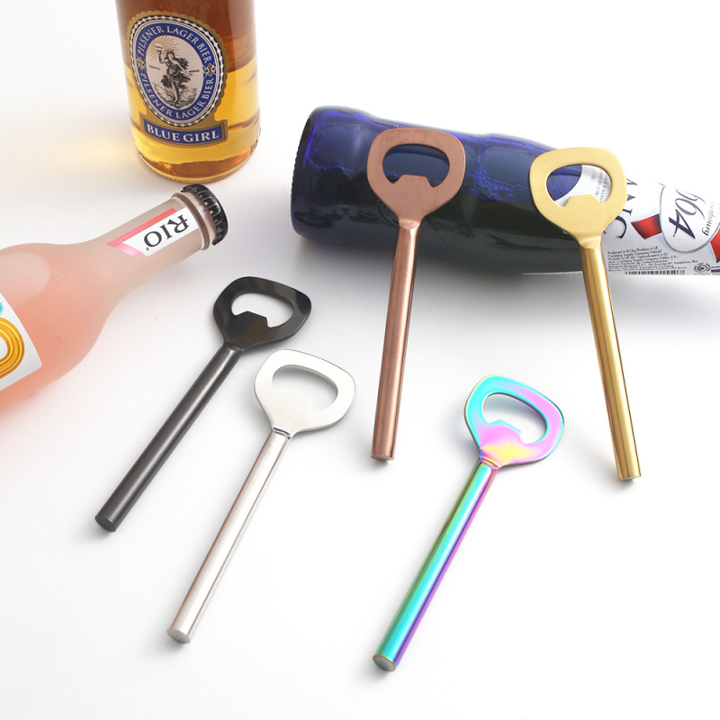 Deschizător de sticle din oțel inoxidabil, pentru bere, multifuncțional, cu logo imprimat