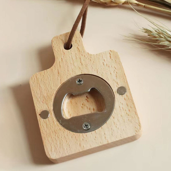 Deschizător de sticle din lemn de fag, magnetic, design creativ, portabil.
