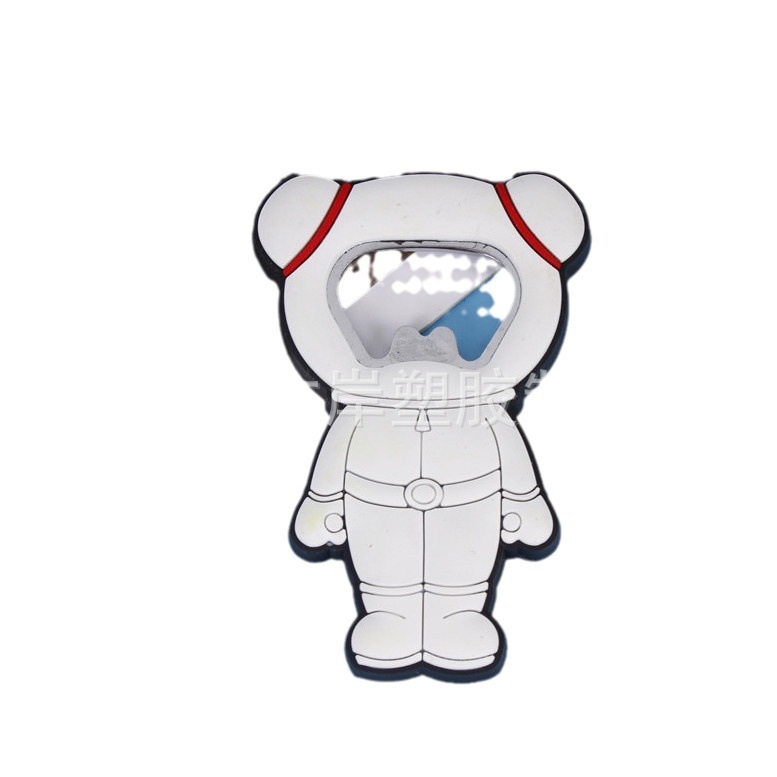 Deschizător de sticle Cartoon din PVC moale, cu magnet pentru frigider, personalizabil