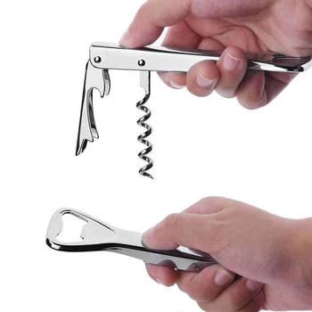 Deschizător de sticle din oțel inoxidabil, multifuncțional pentru vin și bere, instrument de bar