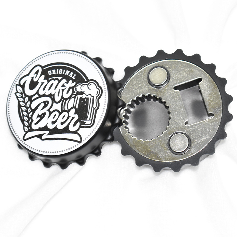 Deschizător portabil de sticle cu magnet pentru frigider, design cu motif de capac și logo personalizat