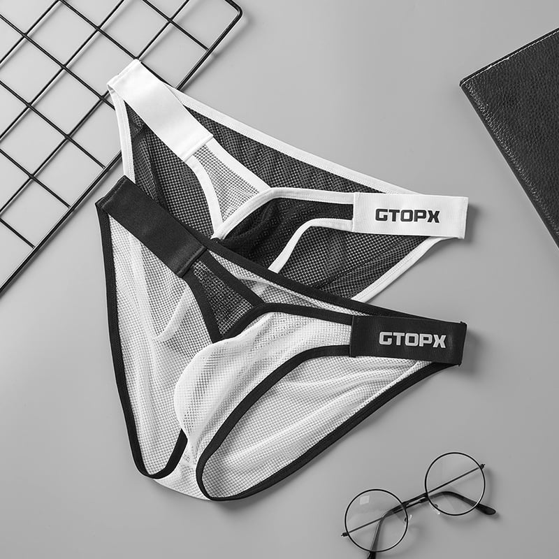 GTOPX Muške mrežaste gaćice, tanke ice silk, niska struka, prozračne mrežaste