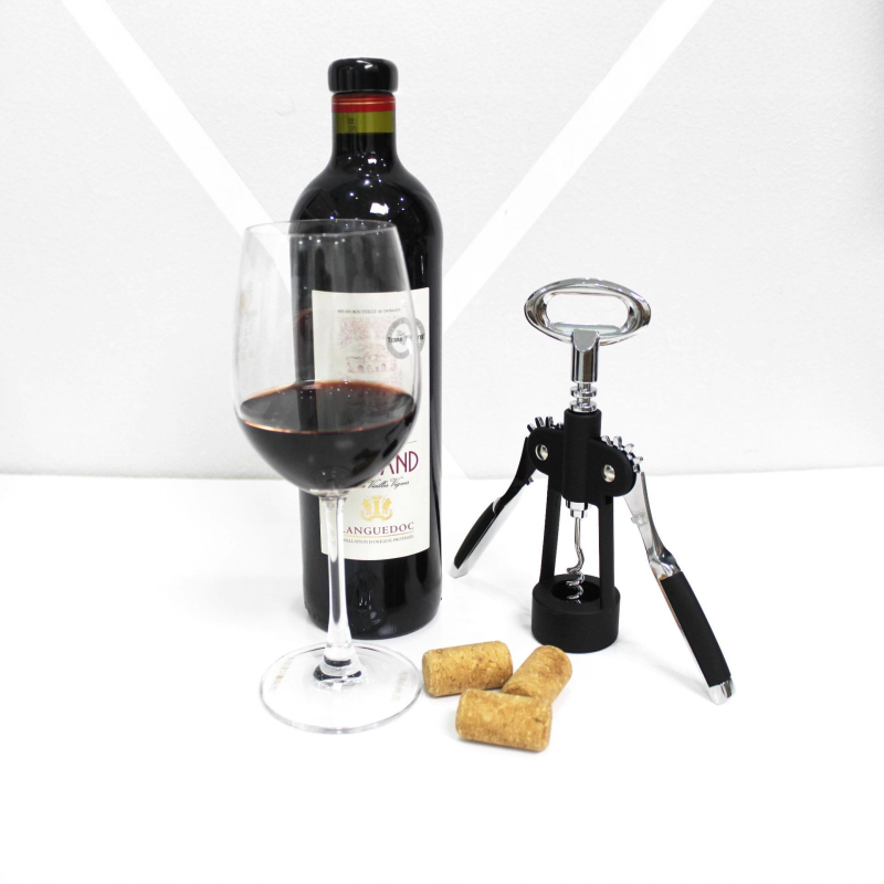 Deschizător multifuncțional pentru sticle de vin, uz casnic, din aliaj de zinc și oțel inoxidabil, portabil și pliabil