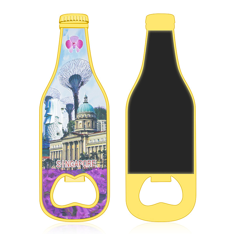 Deschizător de sticle de bere din aliaj de zinc, cu magnet pentru frigider și logo personalizat