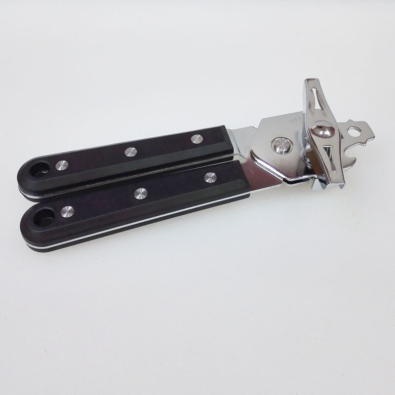 Deschizător manual multifuncțional pentru conserve, cu mâner din oțel inoxidabil și lemn, pentru deschiderea recipientelor cu lapte praf și a borcanelor cu fructe; deschizător Bakelite pentru sticle; cuțit pentru conserve