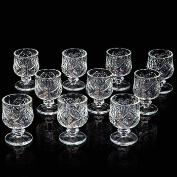 Mini pahar înalt, gravat, 50 ml, stil vintage, pentru uz casnic