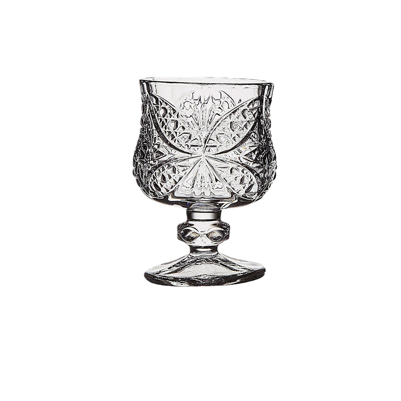 Mini pahar înalt, gravat, 50 ml, stil vintage, pentru uz casnic