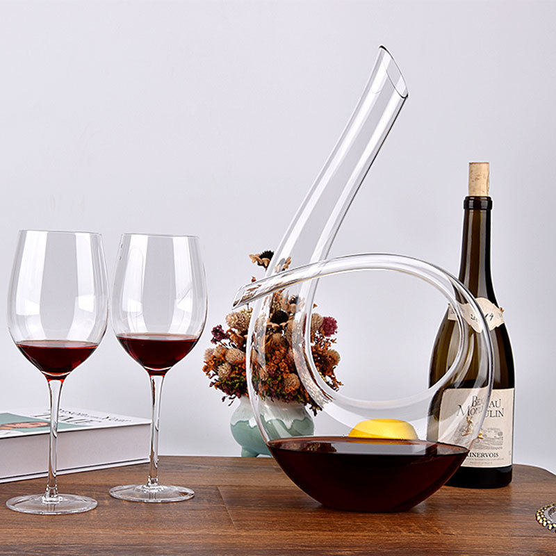 Decantor din cristal fără plumb, set de turnare vin cu șase caractere, stil european