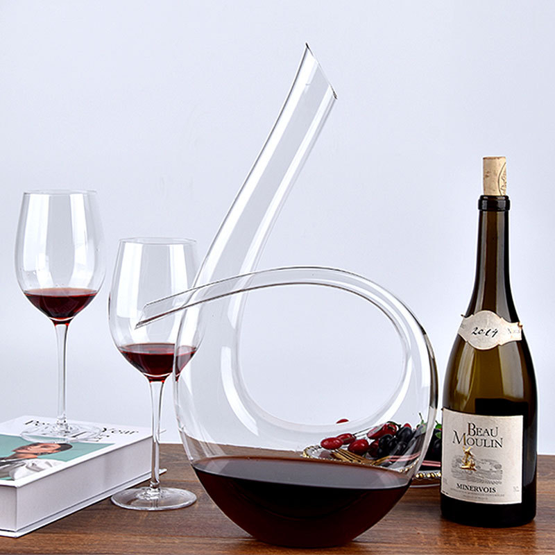 Decantor din cristal fără plumb, set de turnare vin cu șase caractere, stil european