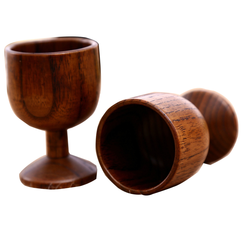 Pahă de vin din jujube wood, lemn masiv, design rafinat, stil restaurant