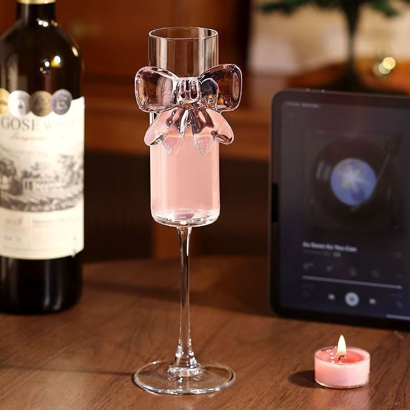 Pahar de vin din borosilicat, 401–500 ml, stil retro ușor luxos, pahar cristalin pentru suc, pahar de cocktail, pahar de șampanie cu fluture
