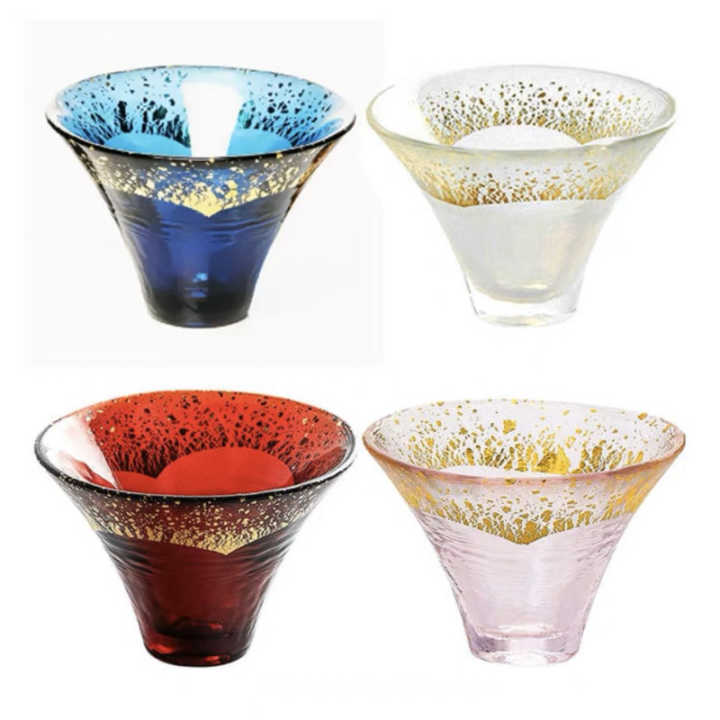 Pahar de sake în stil japonez, potrivit pentru ceai și apă, capacitate 200–300 ml, model floral, Goldstone