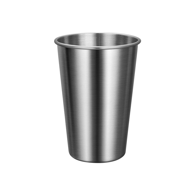 Houyang cană de bere din oțel inoxidabil 304, pentru exterior, portabilă, capacitate 401-500 ml, perete simplu, cu logo imprimat
