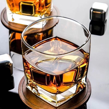 Pahar pătrat din sticlă, cu pereți groși, pentru ceai, apă, whisky și bere – bar/KTV