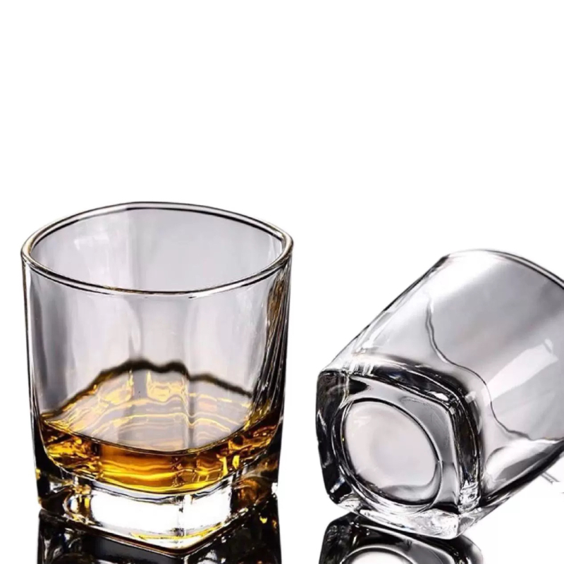 Pahar pătrat din sticlă, cu pereți groși, pentru ceai, apă, whisky și bere – bar/KTV