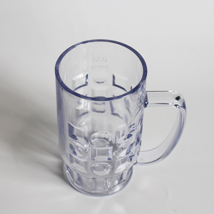 Wow cană de bere din plastic, personalizată, cu mâner, 650 ml, textură de ananas