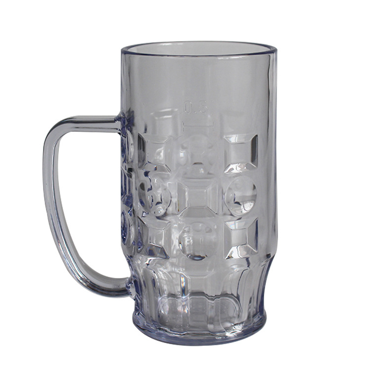 Wow cană de bere din plastic, personalizată, cu mâner, 650 ml, textură de ananas