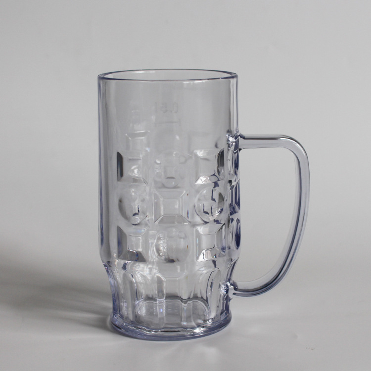 Wow cană de bere din plastic, personalizată, cu mâner, 650 ml, textură de ananas