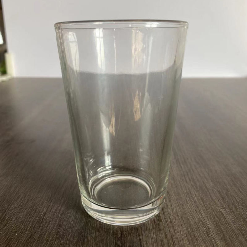 Cană de bere din sticlă cu pereți drepți, 201–300 ml, imprimare a logo-ului