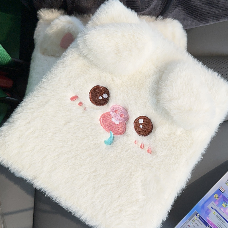 Album A5 pentru carduri, cu patru compartimente și copertă rigidă, design drăguț cu animal de pluș, pagini detașabile