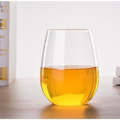 Pahar din sticlă transparent, formă de ou, 200 ml, pentru uz casnic, potrivit pentru ceai, vin roșu, apă și cafea