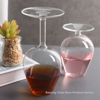 Pahar creativ din sticlă pentru cocktailuri, uz casnic, pahar de vin transparent cu design invers