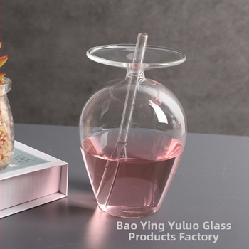 Pahar creativ din sticlă pentru cocktailuri, uz casnic, pahar de vin transparent cu design invers