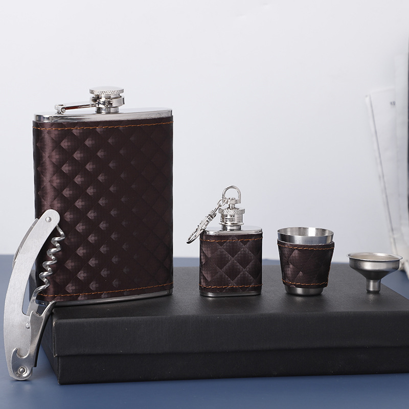 Set portabil din oțel inoxidabil pentru mini decantor de vin, cu pahare și pâlnie