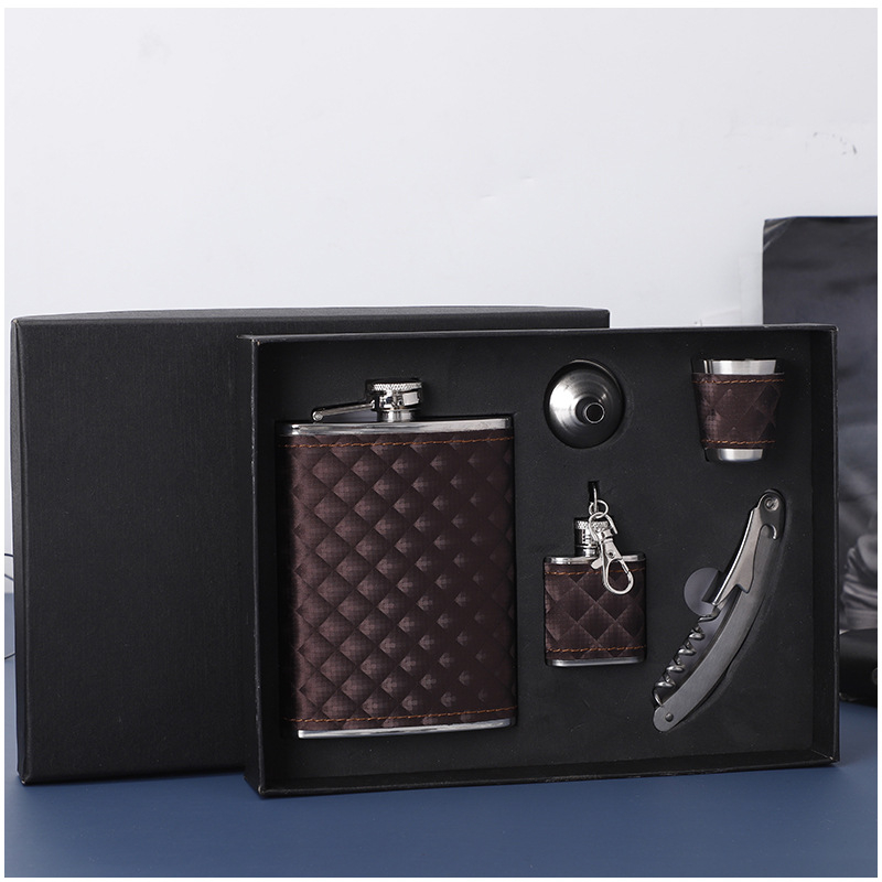 Set portabil din oțel inoxidabil pentru mini decantor de vin, cu pahare și pâlnie