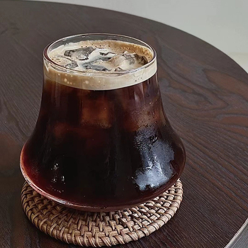 Pahar din sticlă pentru cafea și whisky, 301–400 ml, stil Instagram, ambalaj individual, imprimare logo disponibil