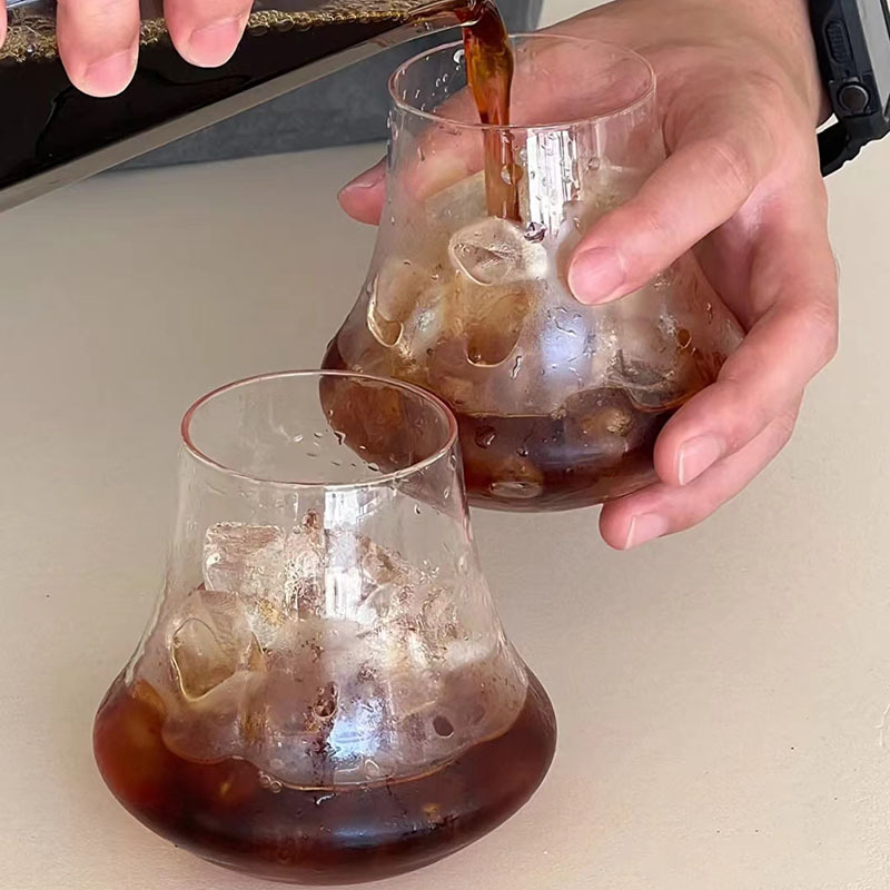 Pahar din sticlă pentru cafea și whisky, 301–400 ml, stil Instagram, ambalaj individual, imprimare logo disponibil