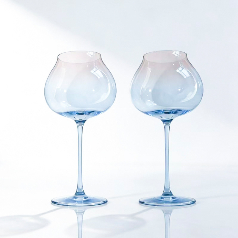 Pahar de vin cu picior înalt, stil scandinav minimalist, cristal, pentru uz casnic