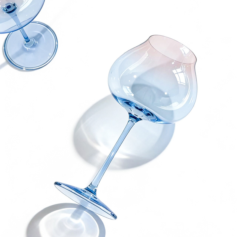 Pahar de vin cu picior înalt, stil scandinav minimalist, cristal, pentru uz casnic