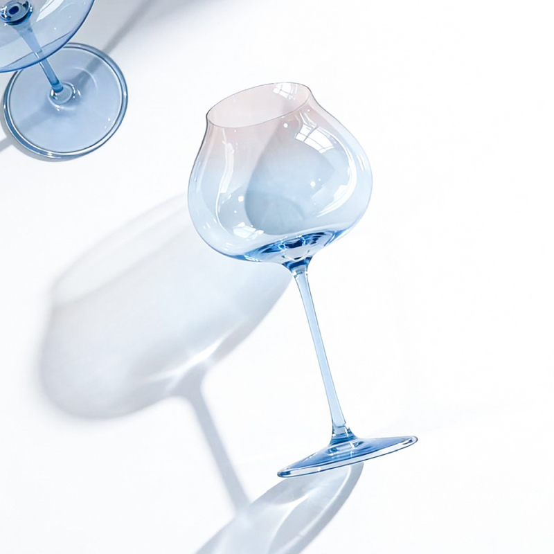 Pahar de vin cu picior înalt, stil scandinav minimalist, cristal, pentru uz casnic