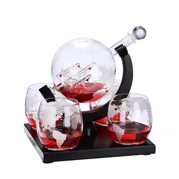 Set de decantor pentru whisky, în formă de glob, pentru uz casnic, sticlă borosilikat, design modern minimalist