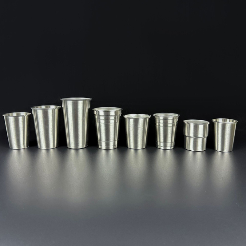 Pahar din oțel inoxidabil cu un singur perete, 501–600 ml, 304, pentru cafea sau bere, cană de camping, formă pătrată