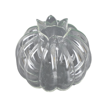 Pahar de sticlă pentru sucuri cu pai, transparent, design floare de rodie