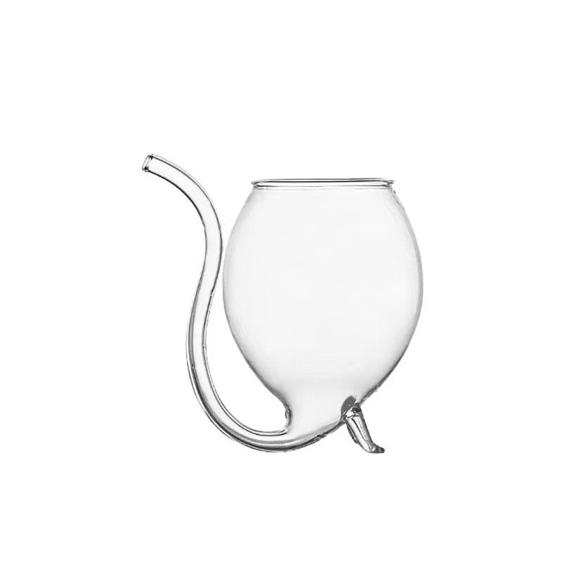 Pahar de vin din borosilicat gros, design vampir, termorezistent, formă gotică neregulată