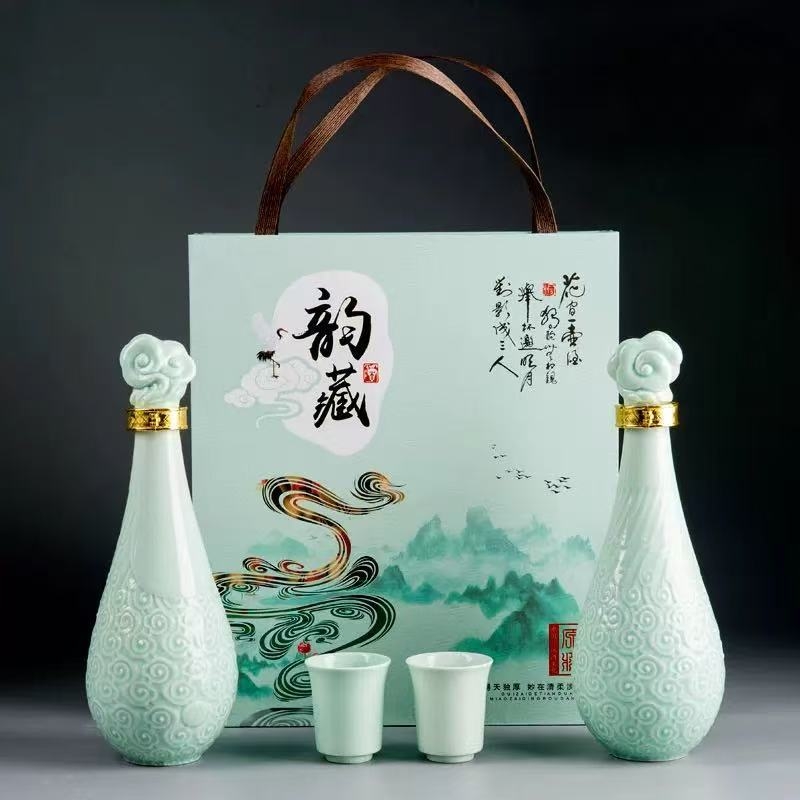 Sticlă ceramică goală pentru băuturi spirtoase, decorativă, sigilată, de înaltă calitate, capacitate 0,5 kg, personalizabilă