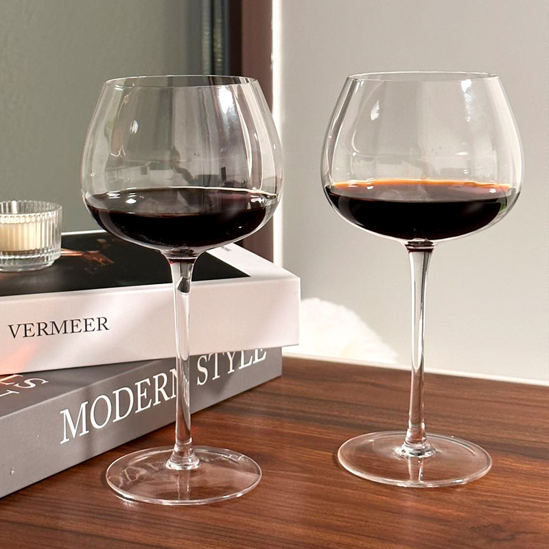 Pahar de vin roșu cu textură de dovleac, stil european, cristal, pentru uz casnic, design premium