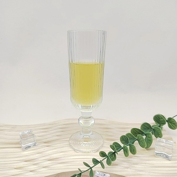 Pahare de vin roșu și șampanie, stil european retro, picior înalt, model cu nervuri verticale, seria Retro Goblet