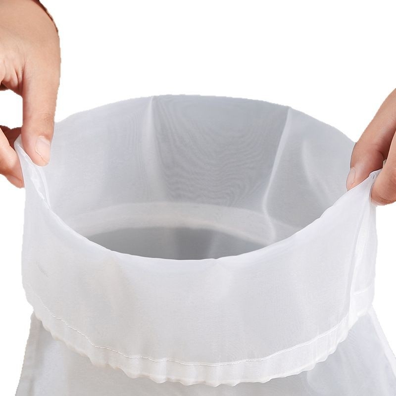 Sac filtrant din nylon, plasă 200–300, pentru filtrare ultrafină a laptelui, iaurtului, vinului și amestecurilor enzimatice cu nuci