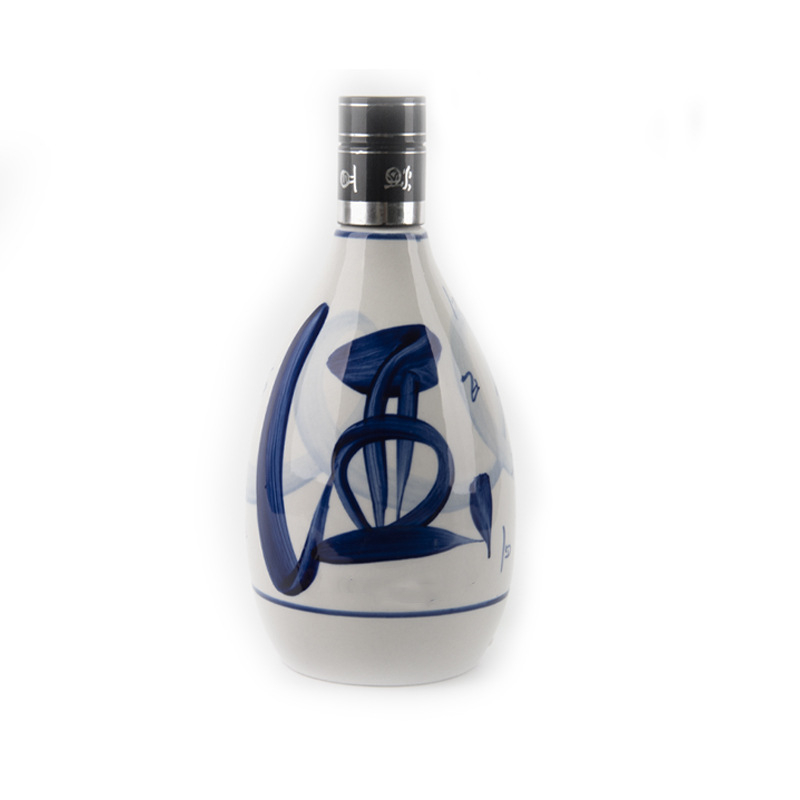 Sticlă de vin din porțelan albastru-alb, ceramică, goală, pictată manual, 0,5 kg, mică sticlă pentru uz casnic, premium