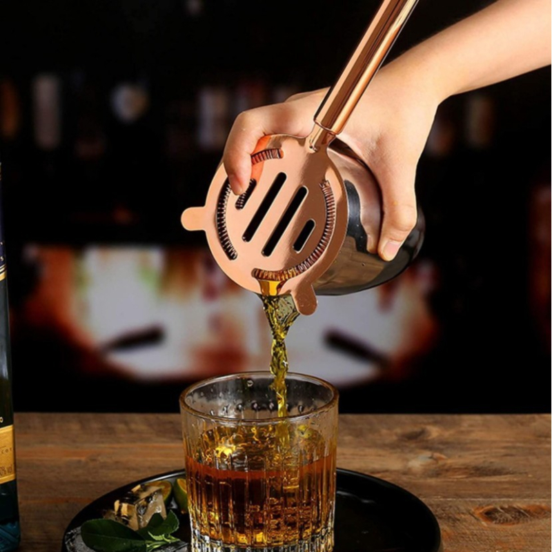 Filtru de gheață din oțel inoxidabil pentru ceai cu lapte și ceai de fructe, unealtă de bar pentru cocktailuri cu mâner circular