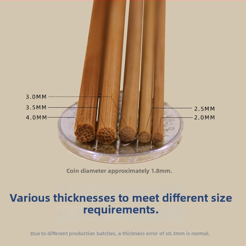 Extra tvrdé karbonizované bambusové špízy na grilovanie, jednorazové, dĺžka 20–40 cm, priemer 2,0–4,0 mm