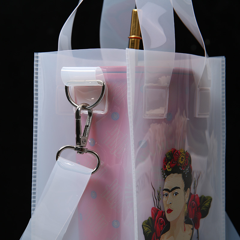 Geantă din PVC transparentă pentru pahar și sticlă de apă, curea crossbody pentru depozitare
